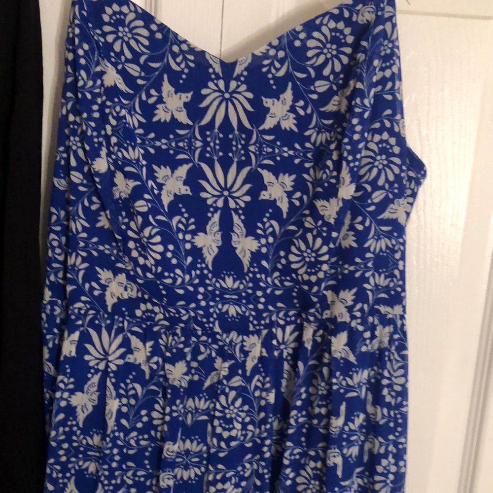 Blue bird print maxi